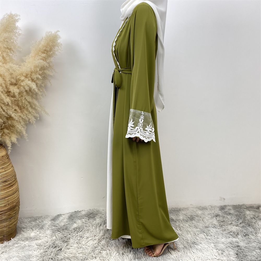 Muslim Ramadan embroidery open Abaya Dubai Turkish robe Women's kimono women's robe Moroccan Islamic elegant clothing