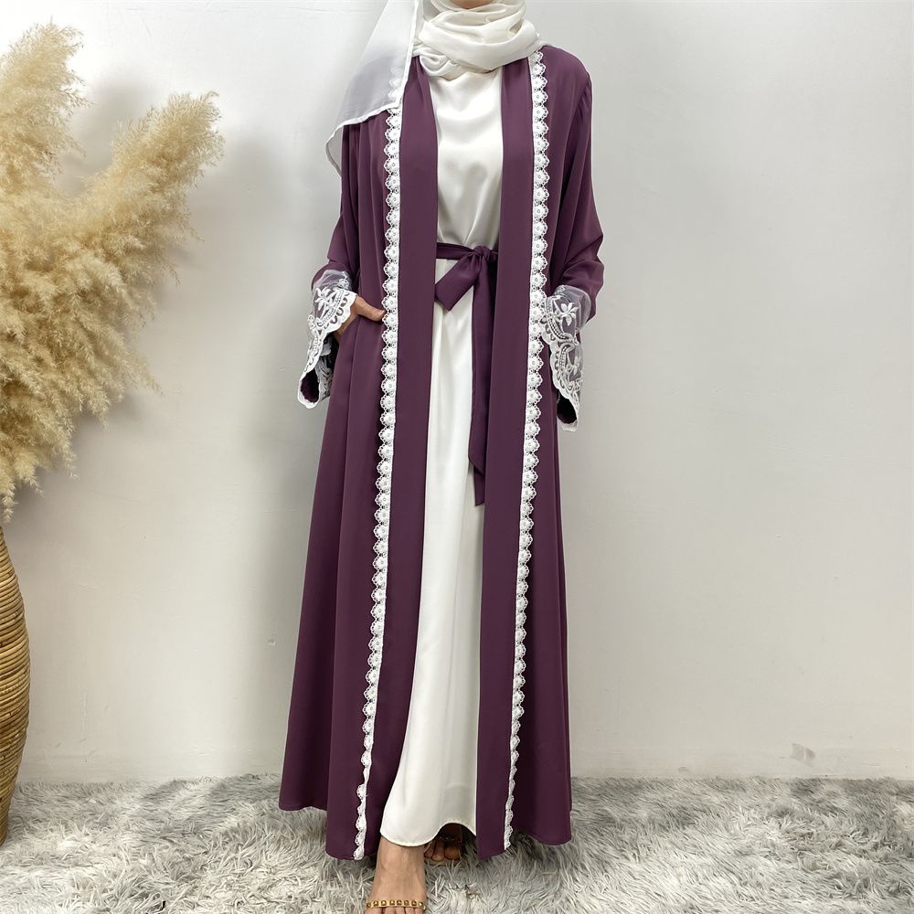 Muslim Ramadan embroidery open Abaya Dubai Turkish robe Women's kimono women's robe Moroccan Islamic elegant clothing
