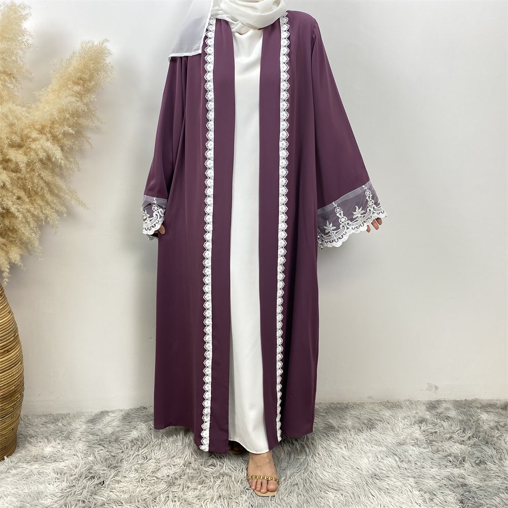 Muslim Ramadan embroidery open Abaya Dubai Turkish robe Women's kimono women's robe Moroccan Islamic elegant clothing