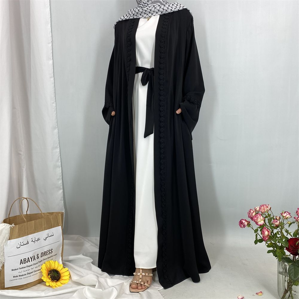 Middle Eastern fashion women's wear, Muslin, Dubai, Africa, Turkey, Tanzania, popular solid-color simple cardigan dress
