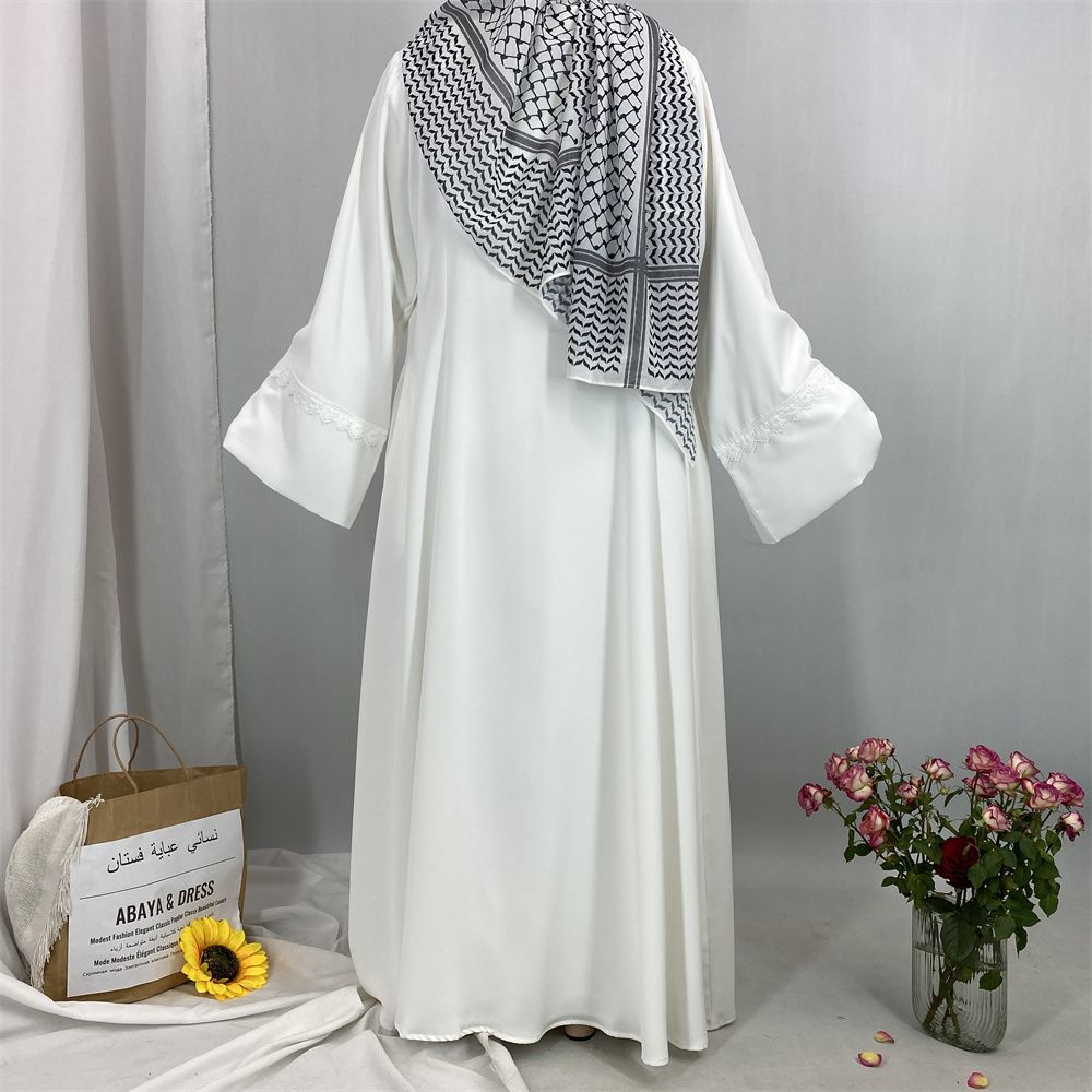 Middle Eastern fashion women's wear, Muslin, Dubai, Africa, Turkey, Tanzania, popular solid-color simple cardigan dress