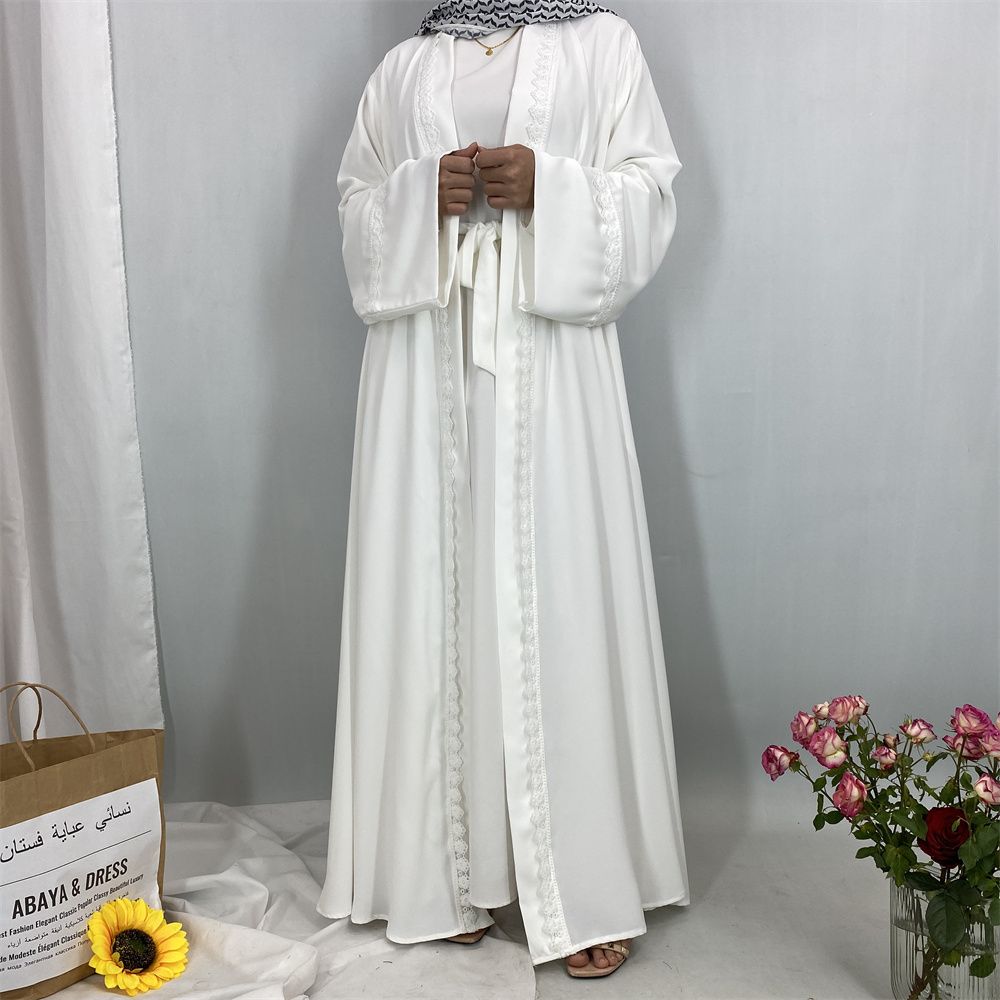 Middle Eastern fashion women's wear, Muslin, Dubai, Africa, Turkey, Tanzania, popular solid-color simple cardigan dress