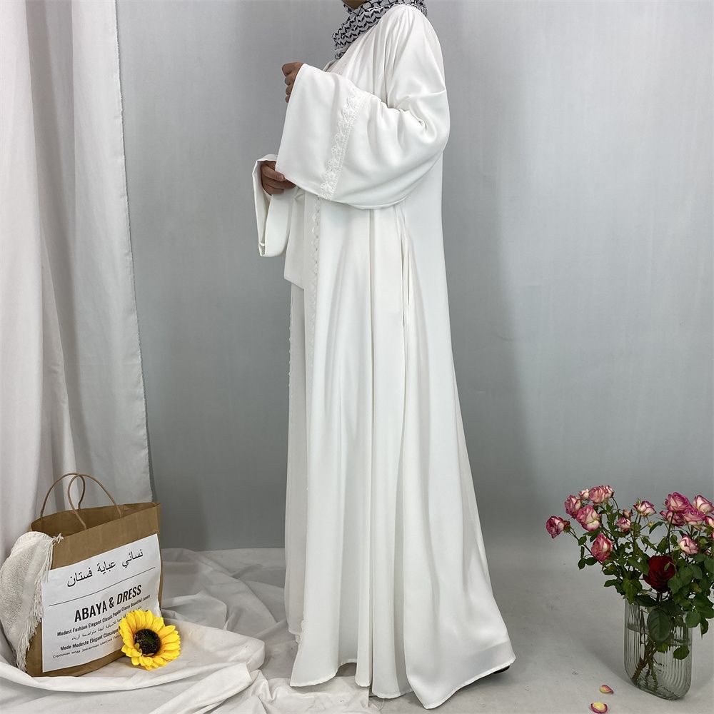 Middle Eastern fashion women's wear, Muslin, Dubai, Africa, Turkey, Tanzania, popular solid-color simple cardigan dress