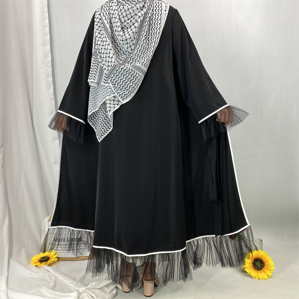 Muslim, Middle East, African, Arab, Tanzanian, elegant and refined women's wear, cardigan dress, Islamic women's fringed robe