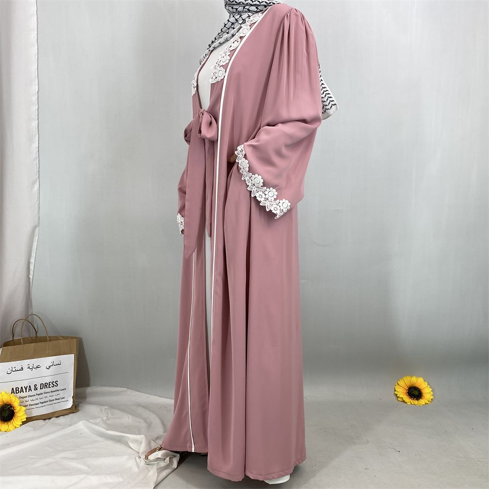 Middle Eastern Muslim women's fashionable embroidered lace women's dress long dress, Turkish African Islamic elegant women's dress