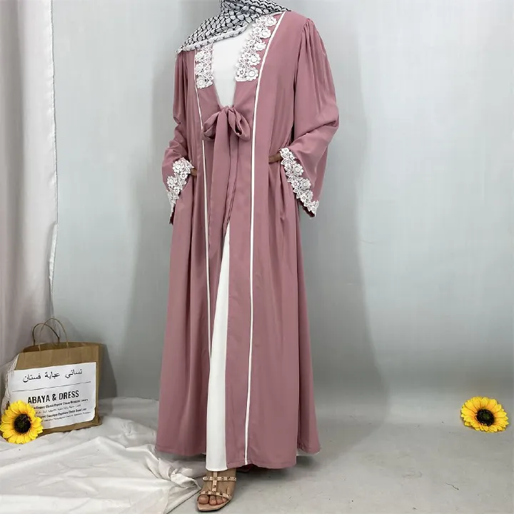 Middle Eastern Muslim women's fashionable embroidered lace women's dress long dress, Turkish African Islamic elegant women's dress