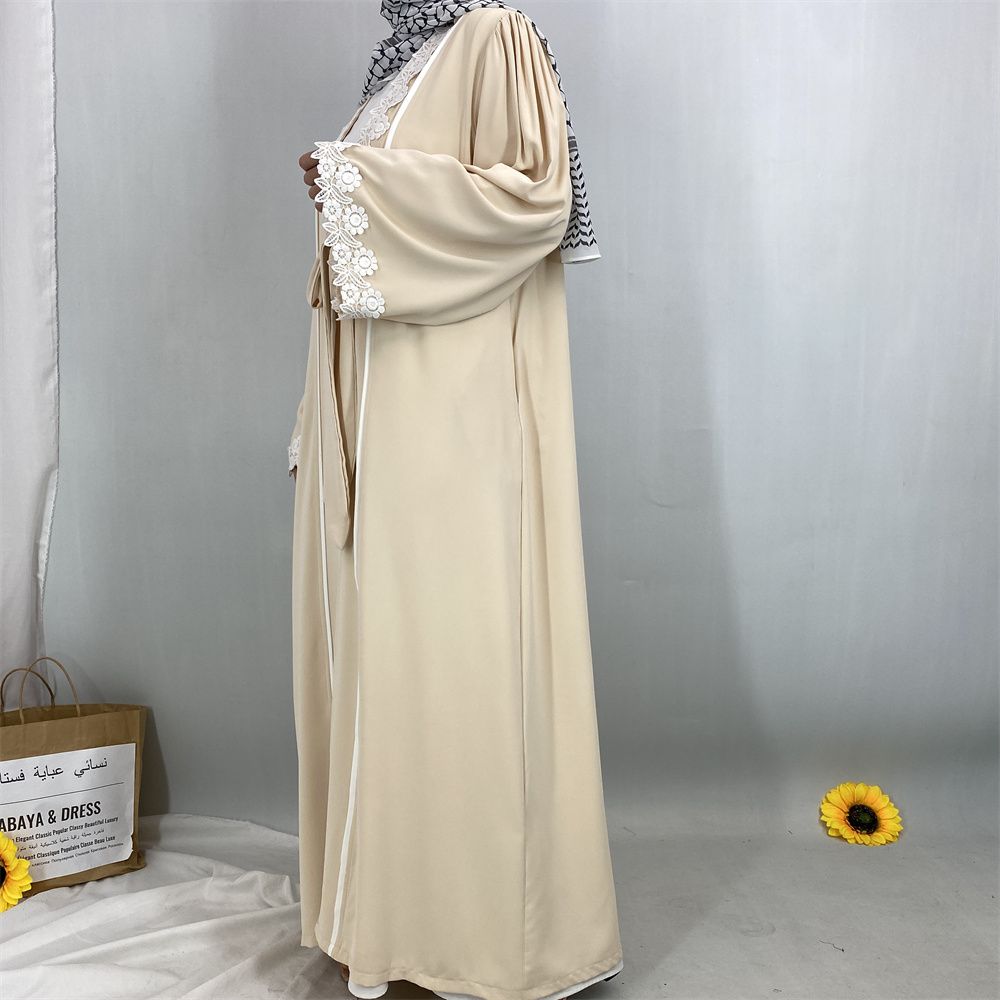 Middle Eastern Muslim women's fashionable embroidered lace women's dress long dress, Turkish African Islamic elegant women's dress