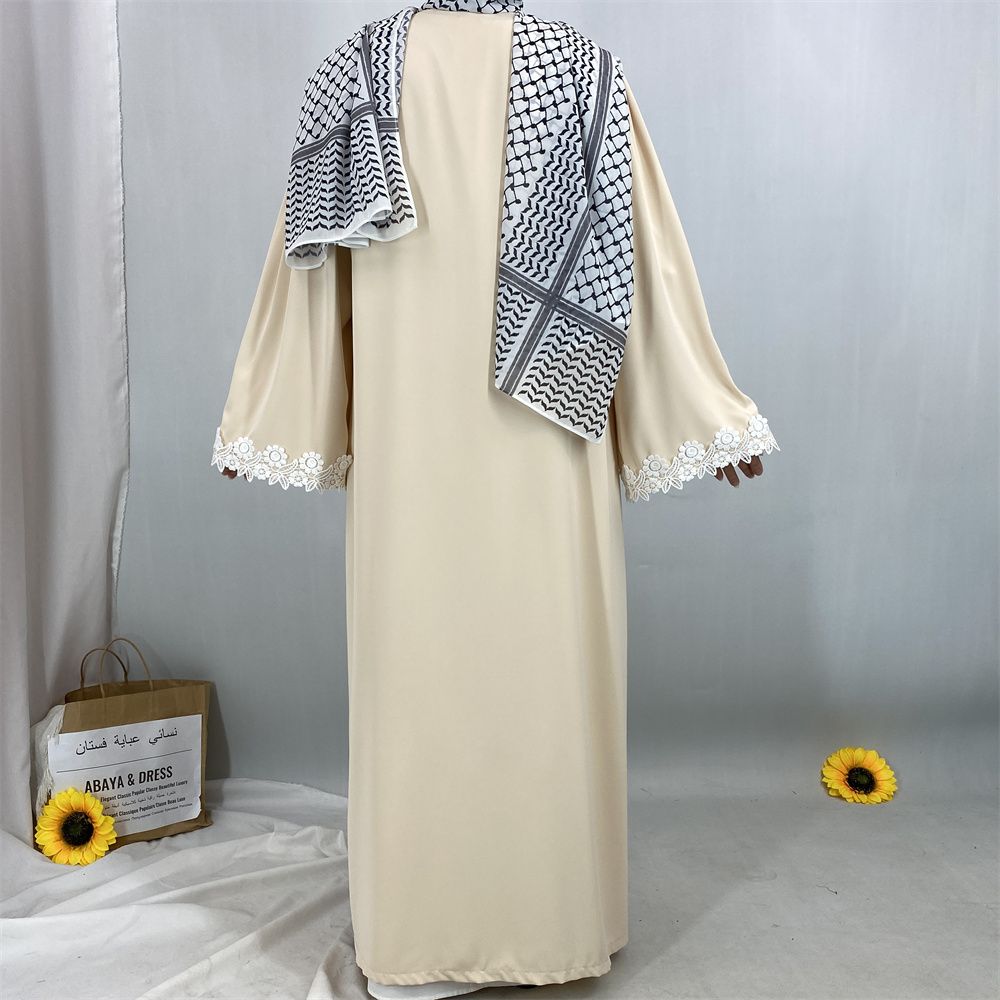 Middle Eastern Muslim women's fashionable embroidered lace women's dress long dress, Turkish African Islamic elegant women's dress