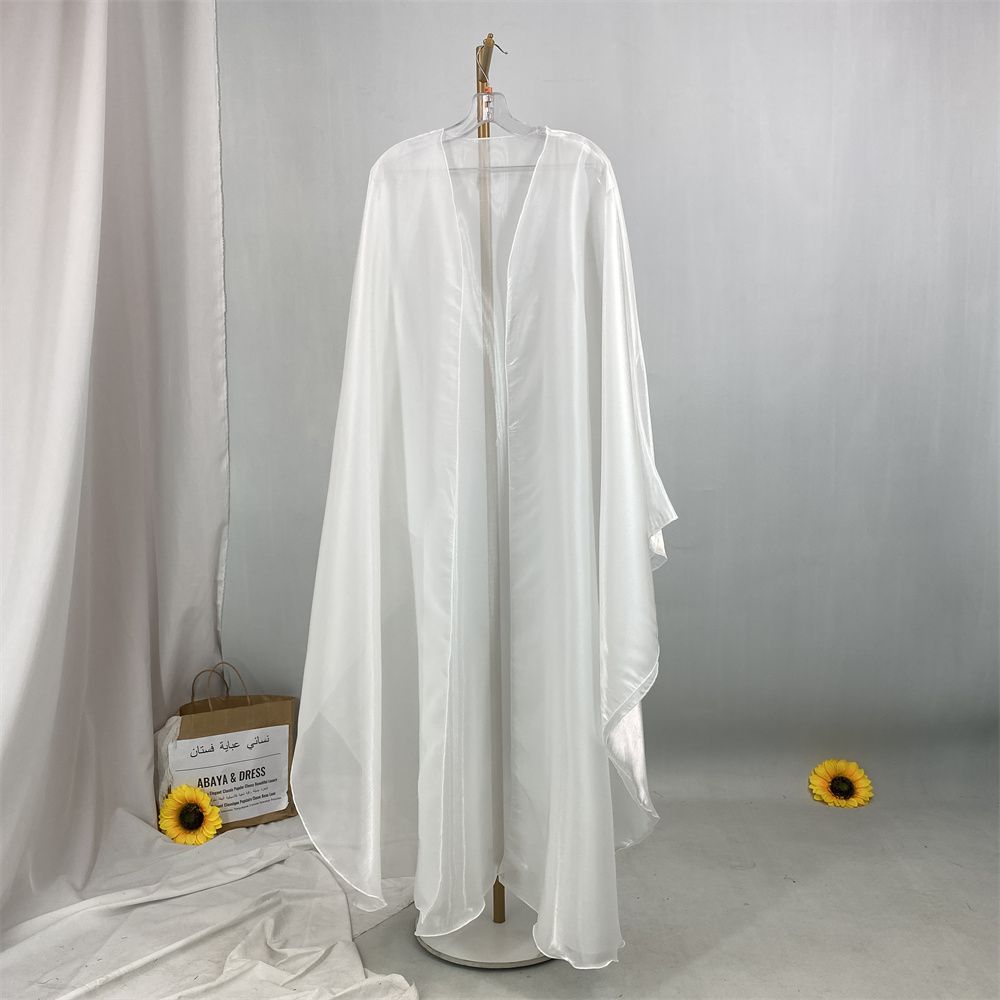 Muslim Ramadan fashion, African Tanzanian popular women's cardigan shawl, Islamic Turkish fashion, shiny satin dress