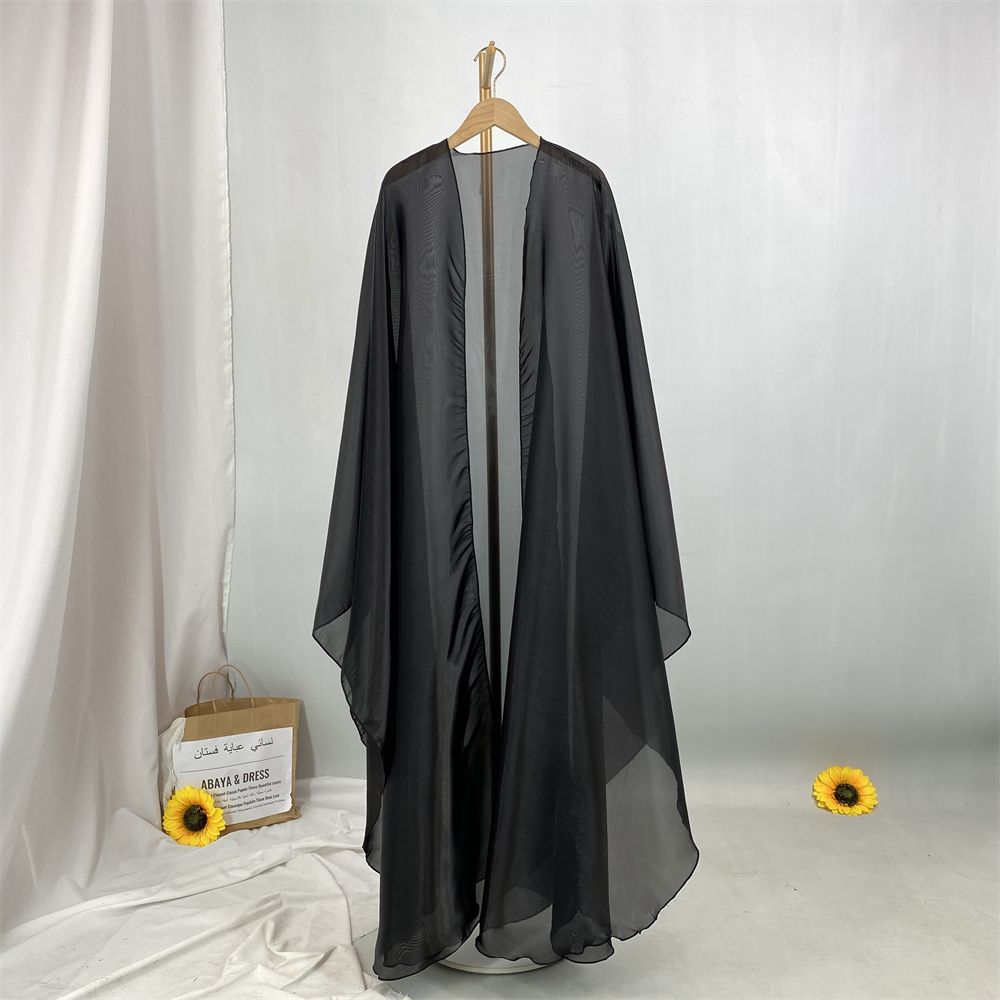 Muslim Ramadan fashion, African Tanzanian popular women's cardigan shawl, Islamic Turkish fashion, shiny satin dress
