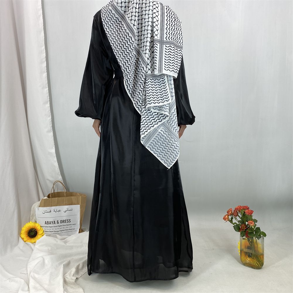 A new, fashionable, fresh, sweet and shiny satin dress for the Muslim Ramadan in Turkey, Africa and Arabia