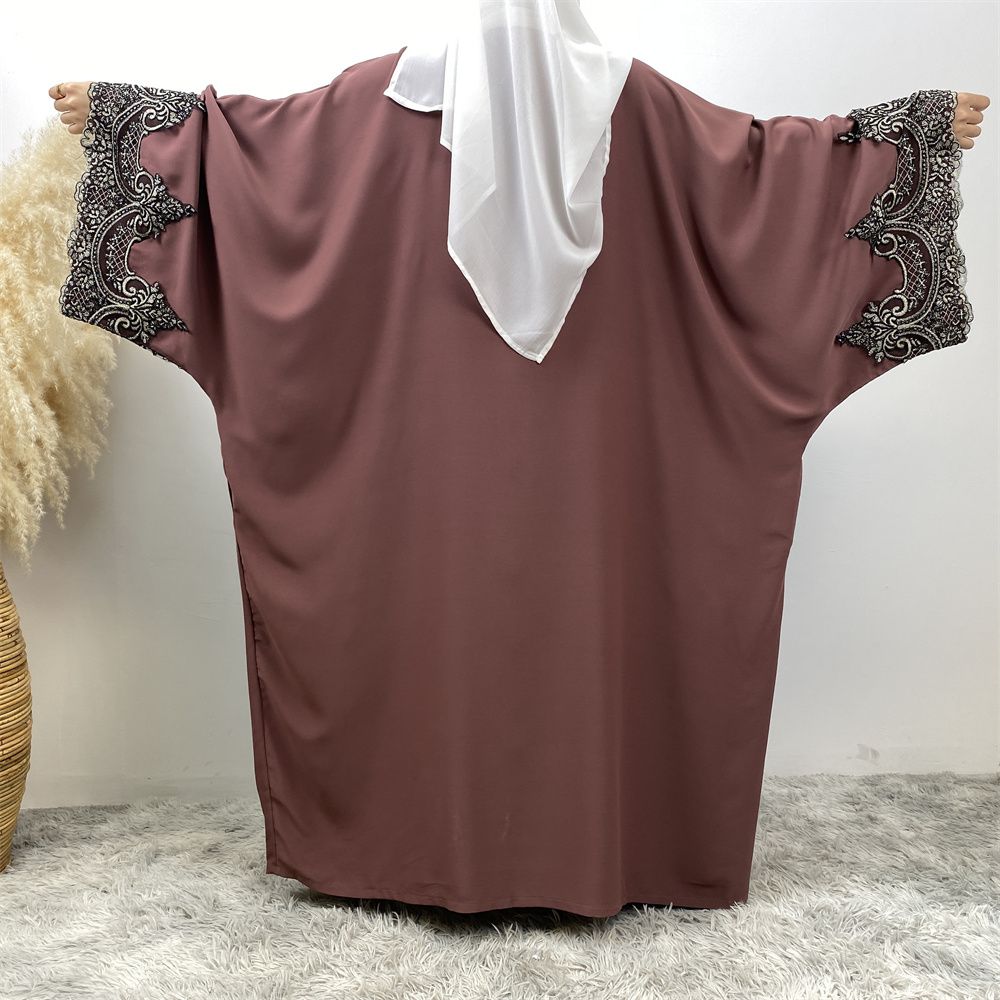 Fashionable Middle Eastern Muslim batsleeve cardigan robe abay Dubai Turkish African women's long dress