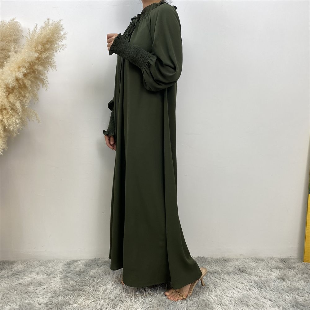A new, fashionable and simple solid-color Muslim women's dress exclusively for cross-border supply from the Middle East, Turkey, Dubai and Arab countries