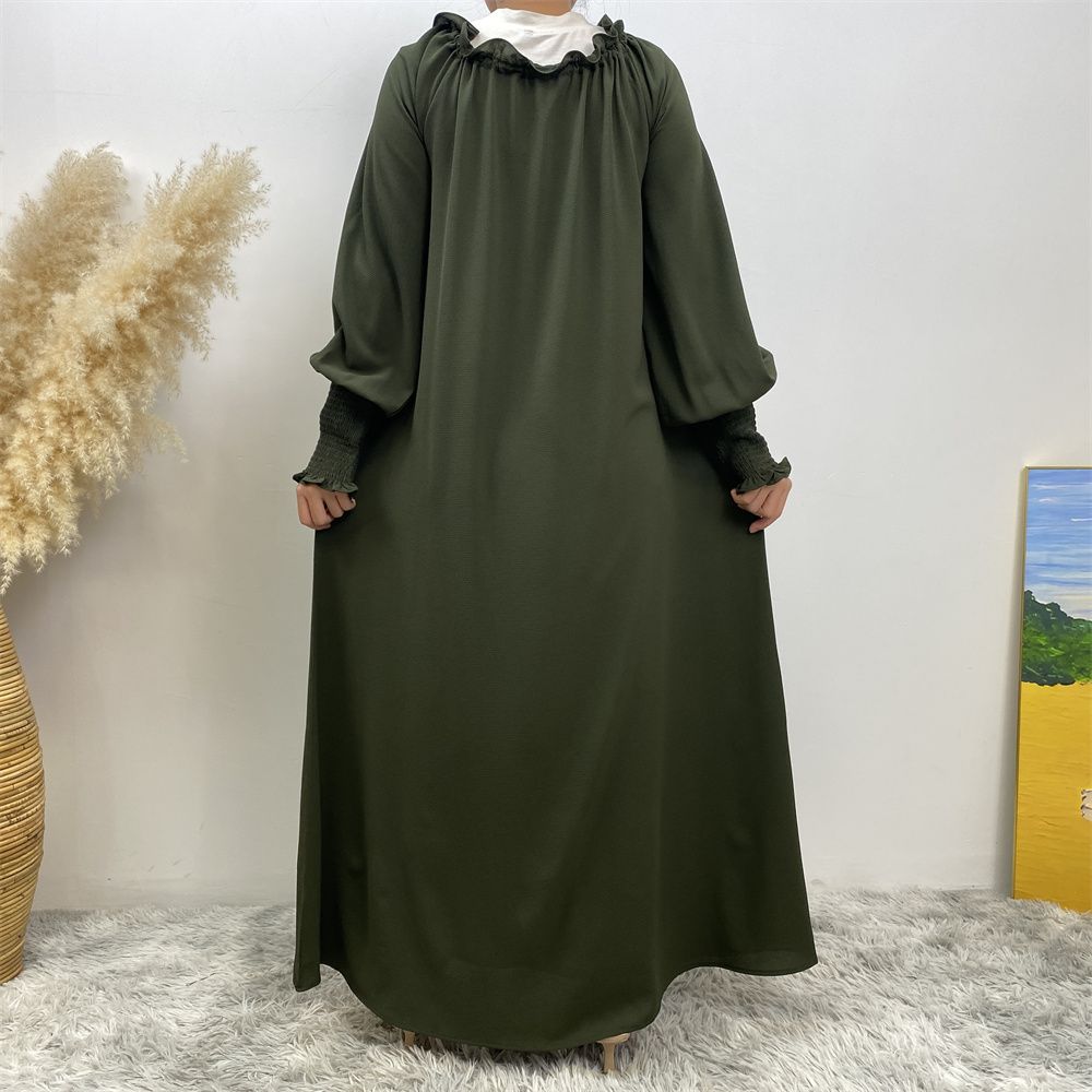 A new, fashionable and simple solid-color Muslim women's dress exclusively for cross-border supply from the Middle East, Turkey, Dubai and Arab countries