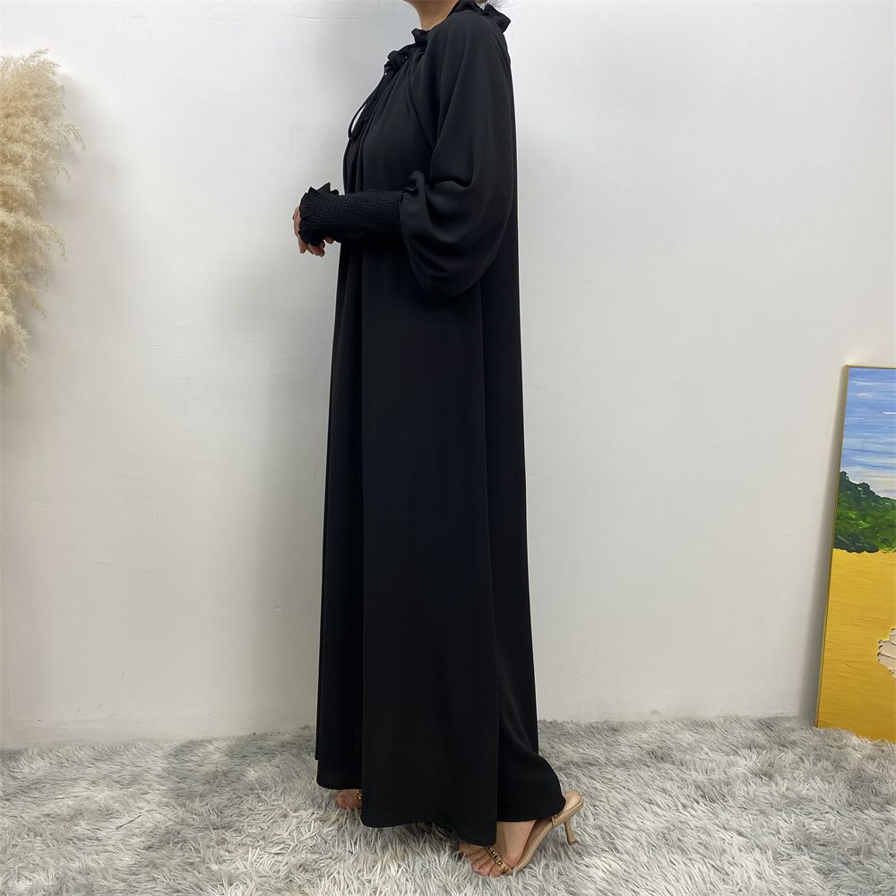 A new, fashionable and simple solid-color Muslim women's dress exclusively for cross-border supply from the Middle East, Turkey, Dubai and Arab countries