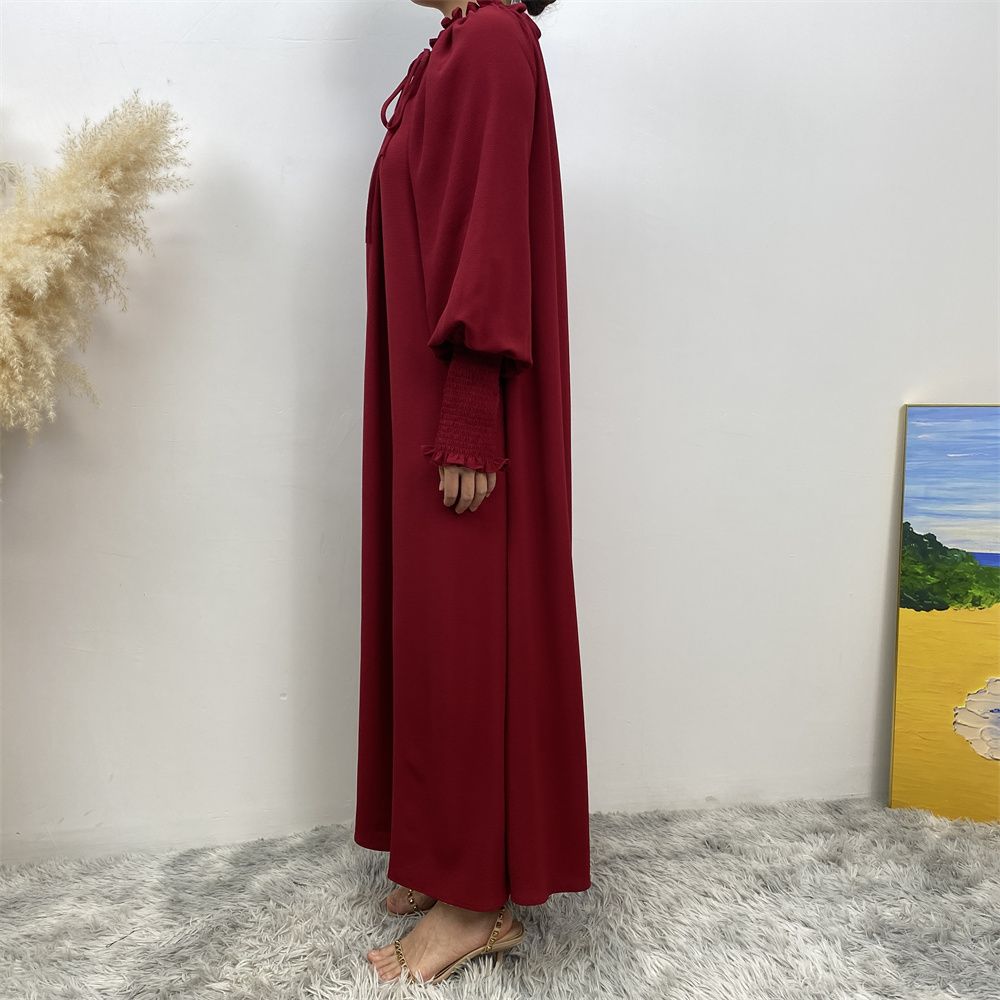 A new, fashionable and simple solid-color Muslim women's dress exclusively for cross-border supply from the Middle East, Turkey, Dubai and Arab countries