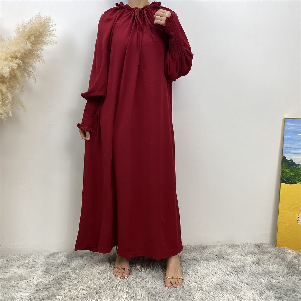 A new, fashionable and simple solid-color Muslim women's dress exclusively for cross-border supply from the Middle East, Turkey, Dubai and Arab countries