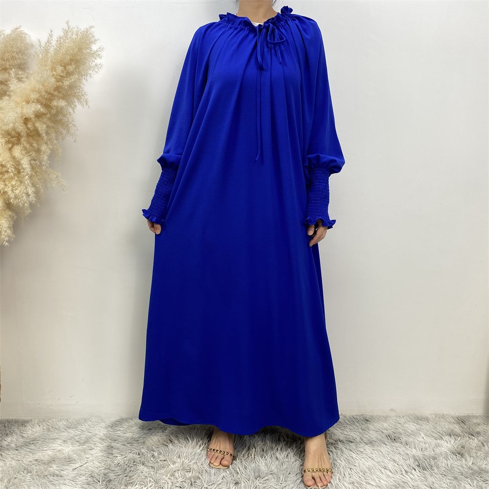 A new, fashionable and simple solid-color Muslim women's dress exclusively for cross-border supply from the Middle East, Turkey, Dubai and Arab countries
