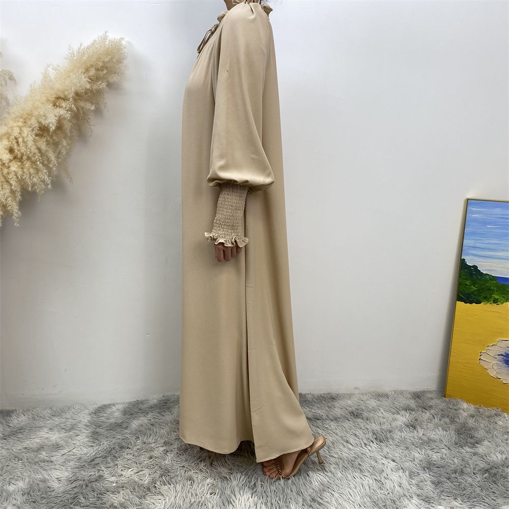 A new, fashionable and simple solid-color Muslim women's dress exclusively for cross-border supply from the Middle East, Turkey, Dubai and Arab countries