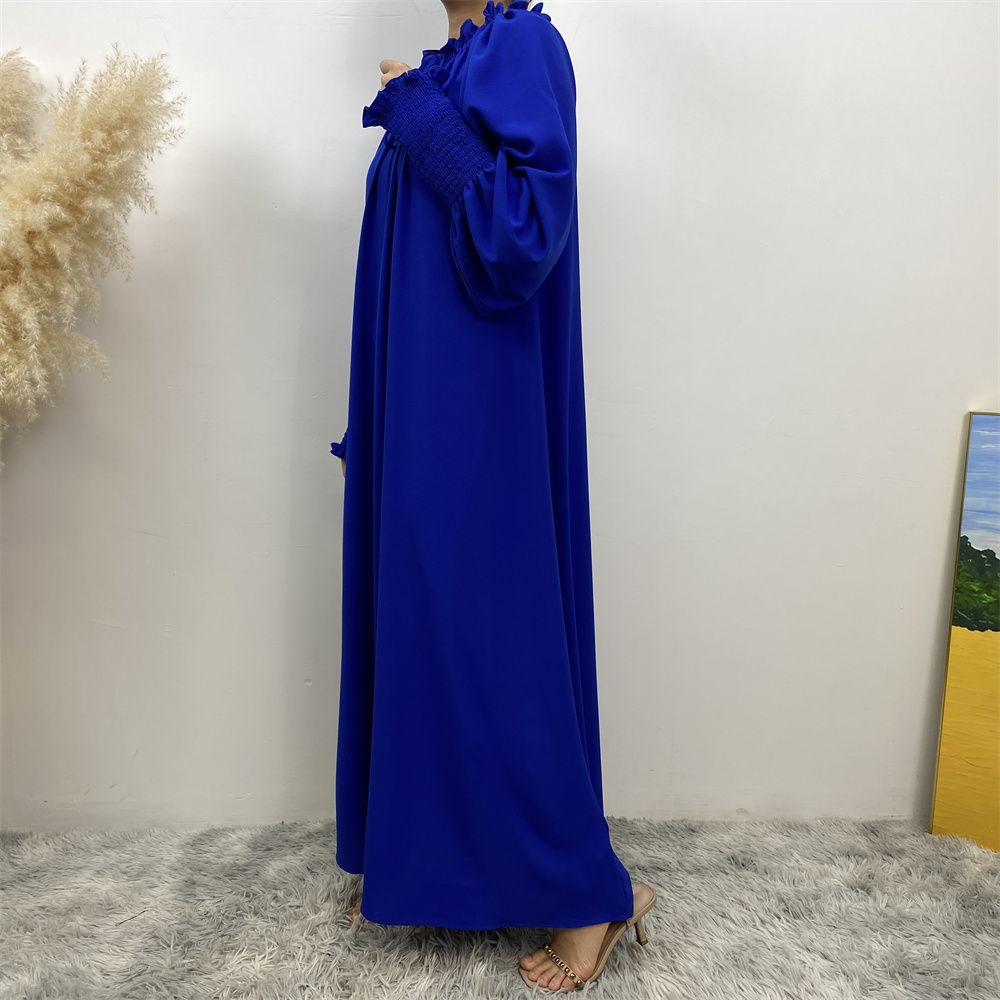 A new, fashionable and simple solid-color Muslim women's dress exclusively for cross-border supply from the Middle East, Turkey, Dubai and Arab countries
