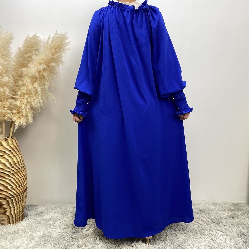 A new, fashionable and simple solid-color Muslim women's dress exclusively for cross-border supply from the Middle East, Turkey, Dubai and Arab countries