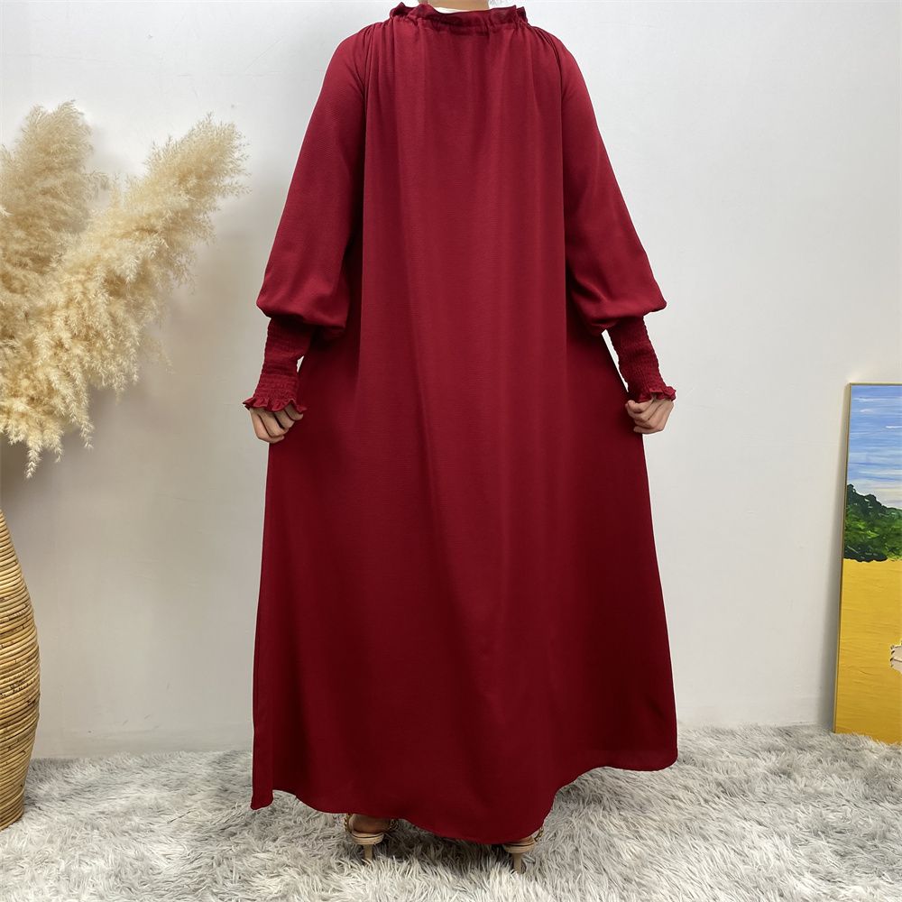 A new, fashionable and simple solid-color Muslim women's dress exclusively for cross-border supply from the Middle East, Turkey, Dubai and Arab countries