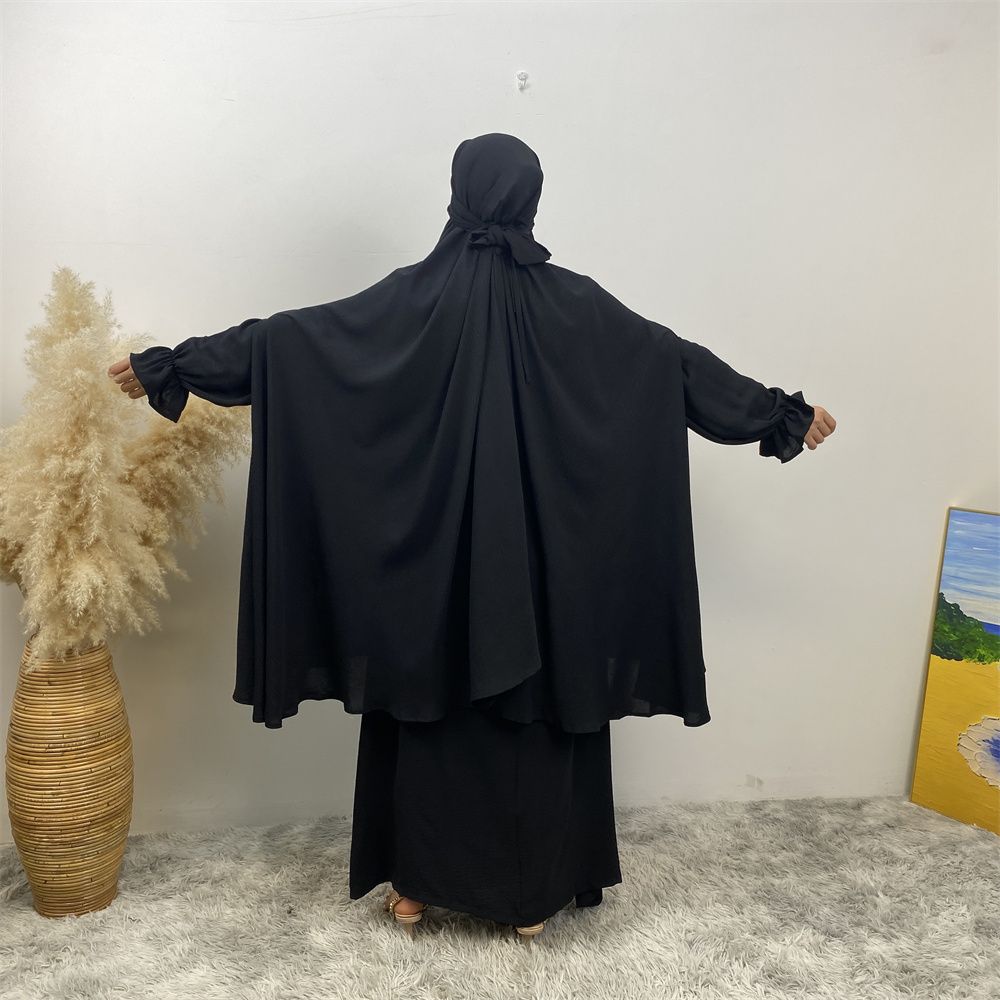 Muslim Dubai Turkish Moroccan fashionable women's wear, simple Muslim tie suit, popular women's wear for Islamic women