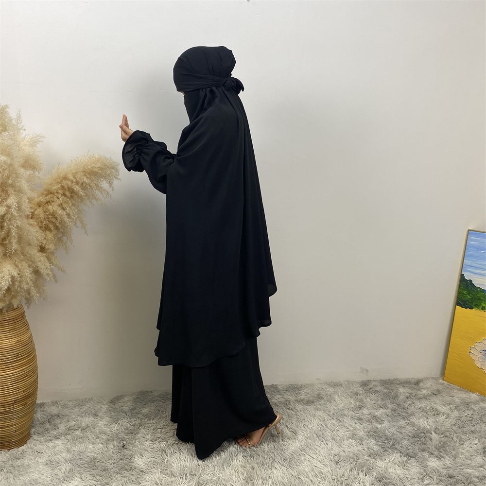 Muslim Dubai Turkish Moroccan fashionable women's wear, simple Muslim tie suit, popular women's wear for Islamic women