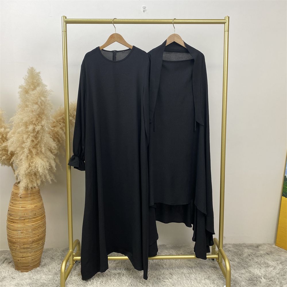 Muslim Dubai Turkish Moroccan fashionable women's wear, simple Muslim tie suit, popular women's wear for Islamic women