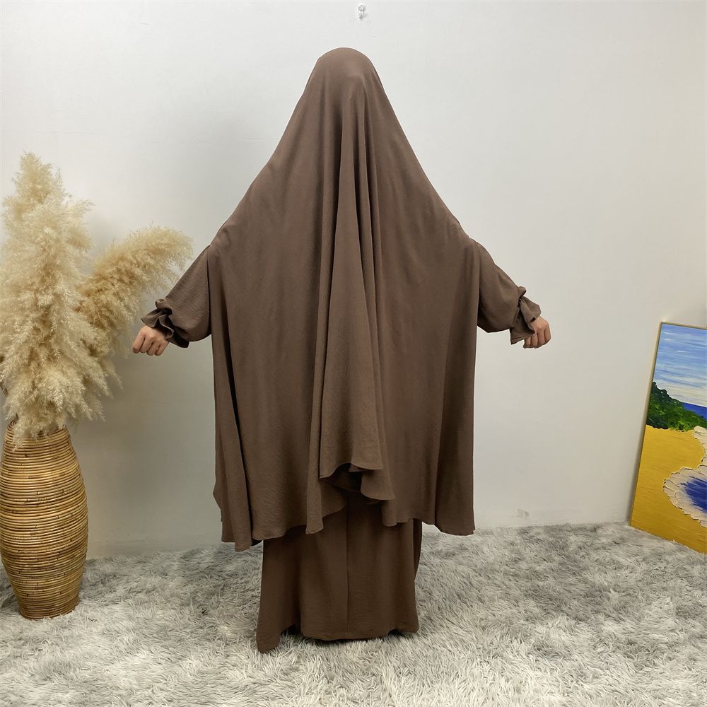 Muslim Dubai Turkish Moroccan fashionable women's wear, simple Muslim tie suit, popular women's wear for Islamic women