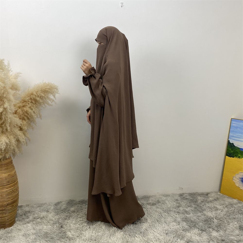 Muslim Dubai Turkish Moroccan fashionable women's wear, simple Muslim tie suit, popular women's wear for Islamic women