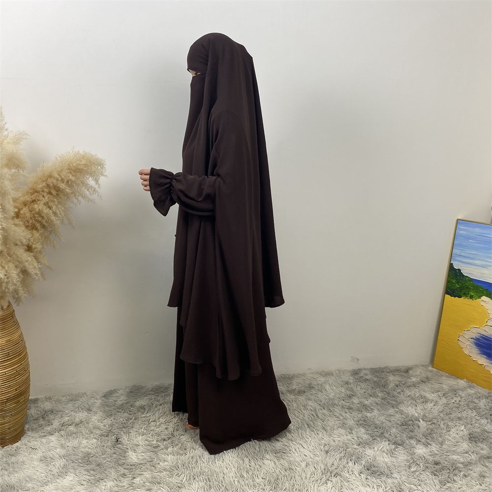 Muslim Dubai Turkish Moroccan fashionable women's wear, simple Muslim tie suit, popular women's wear for Islamic women