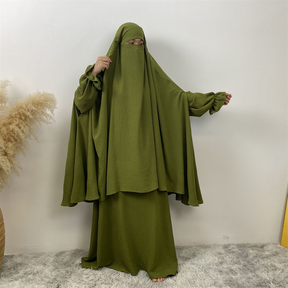 Muslim Dubai Turkish Moroccan fashionable women's wear, simple Muslim tie suit, popular women's wear for Islamic women
