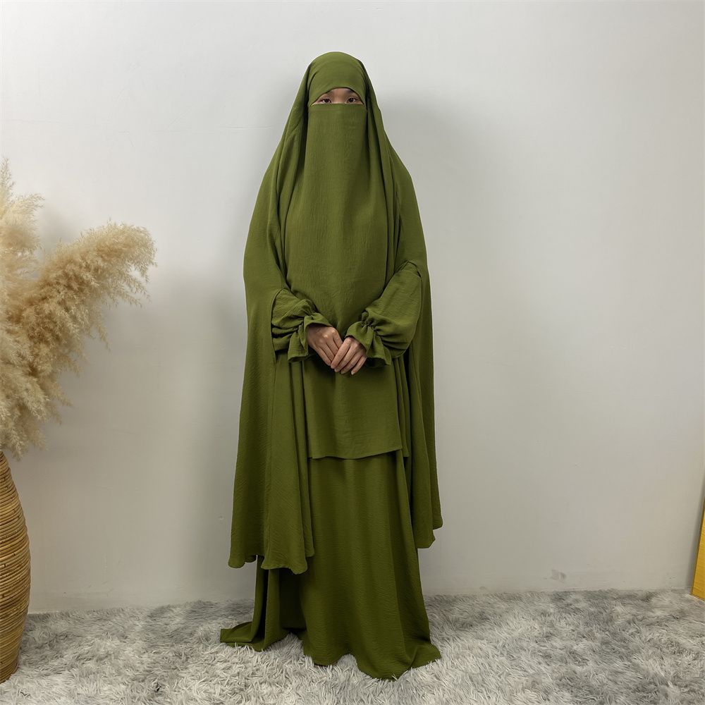 Muslim Dubai Turkish Moroccan fashionable women's wear, simple Muslim tie suit, popular women's wear for Islamic women