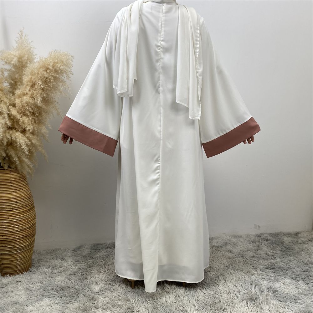 Fashionable Muslim abaya cardigan Dubai Turkish Islamic women's women's dress patchwork Fake two-piece dress