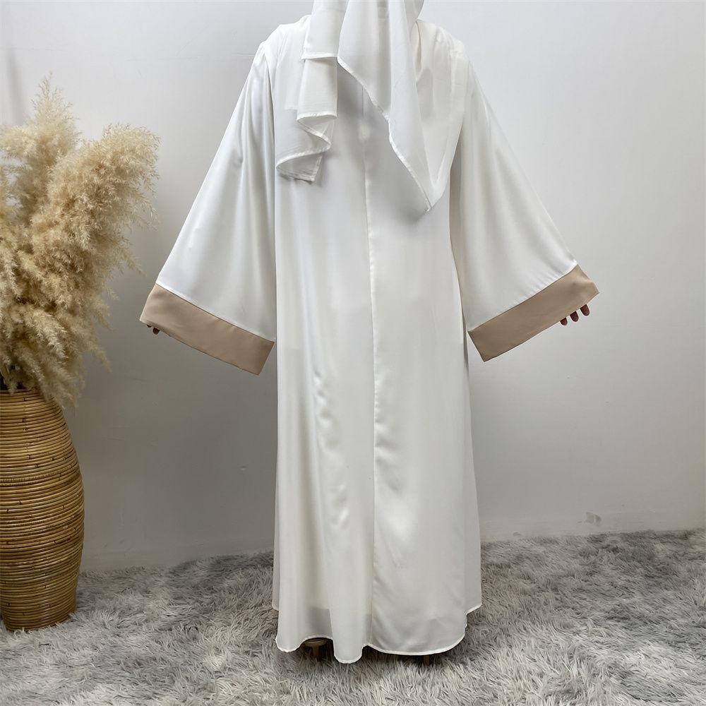 Fashionable Muslim abaya cardigan Dubai Turkish Islamic women's women's dress patchwork Fake two-piece dress