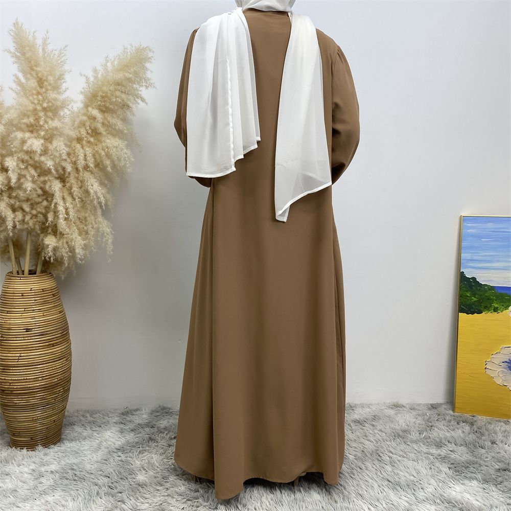 The best-selling solid-color cardigan in the Muslim Middle East Dubai robe and the popular Islamic fashion women's dress