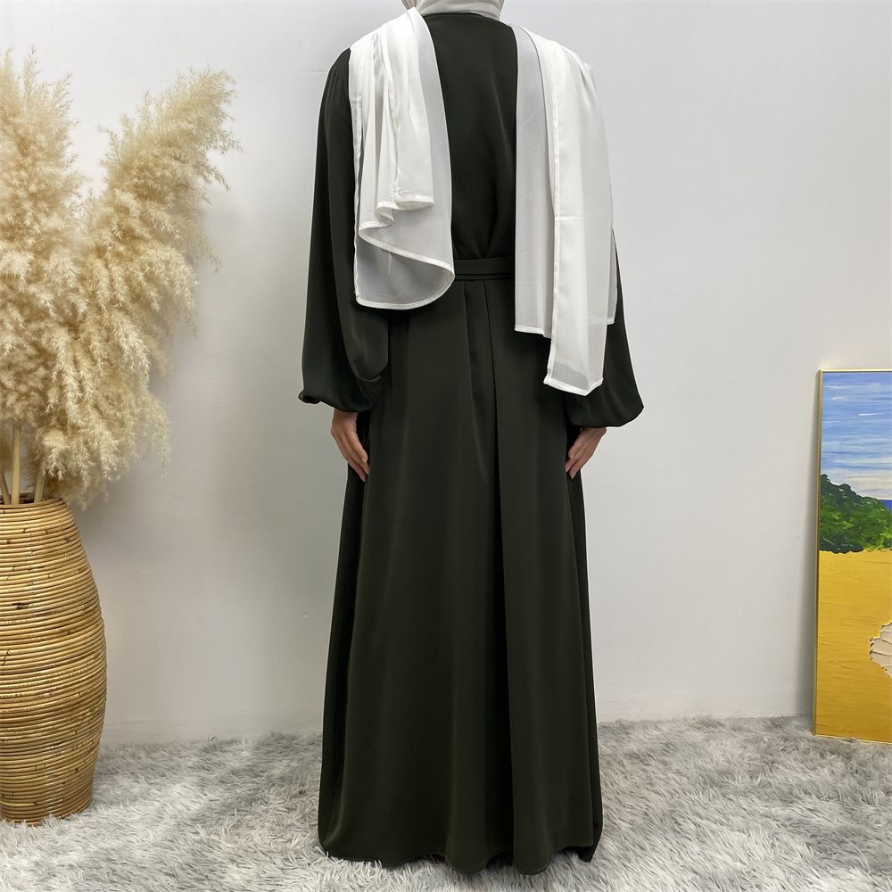 The best-selling solid-color cardigan in the Muslim Middle East Dubai robe and the popular Islamic fashion women's dress