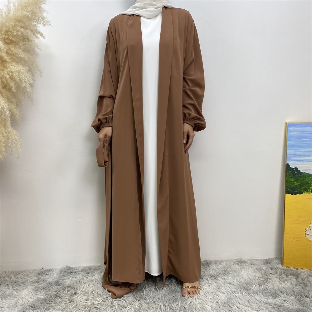 The best-selling solid-color cardigan in the Muslim Middle East Dubai robe and the popular Islamic fashion women's dress