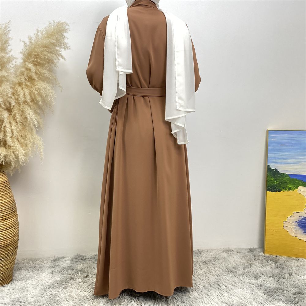 The best-selling solid-color cardigan in the Muslim Middle East Dubai robe and the popular Islamic fashion women's dress