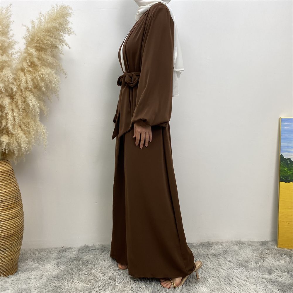 The best-selling solid-color cardigan in the Muslim Middle East Dubai robe and the popular Islamic fashion women's dress