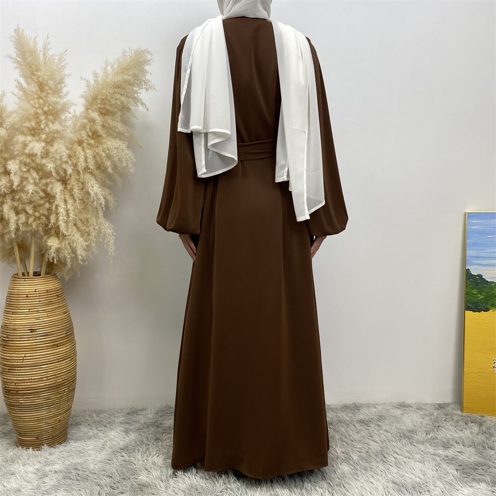 The best-selling solid-color cardigan in the Muslim Middle East Dubai robe and the popular Islamic fashion women's dress