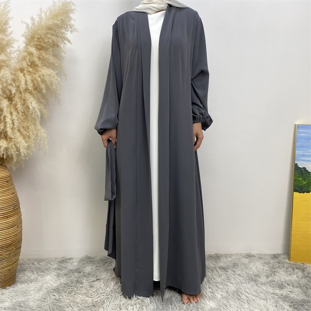 The best-selling solid-color cardigan in the Muslim Middle East Dubai robe and the popular Islamic fashion women's dress