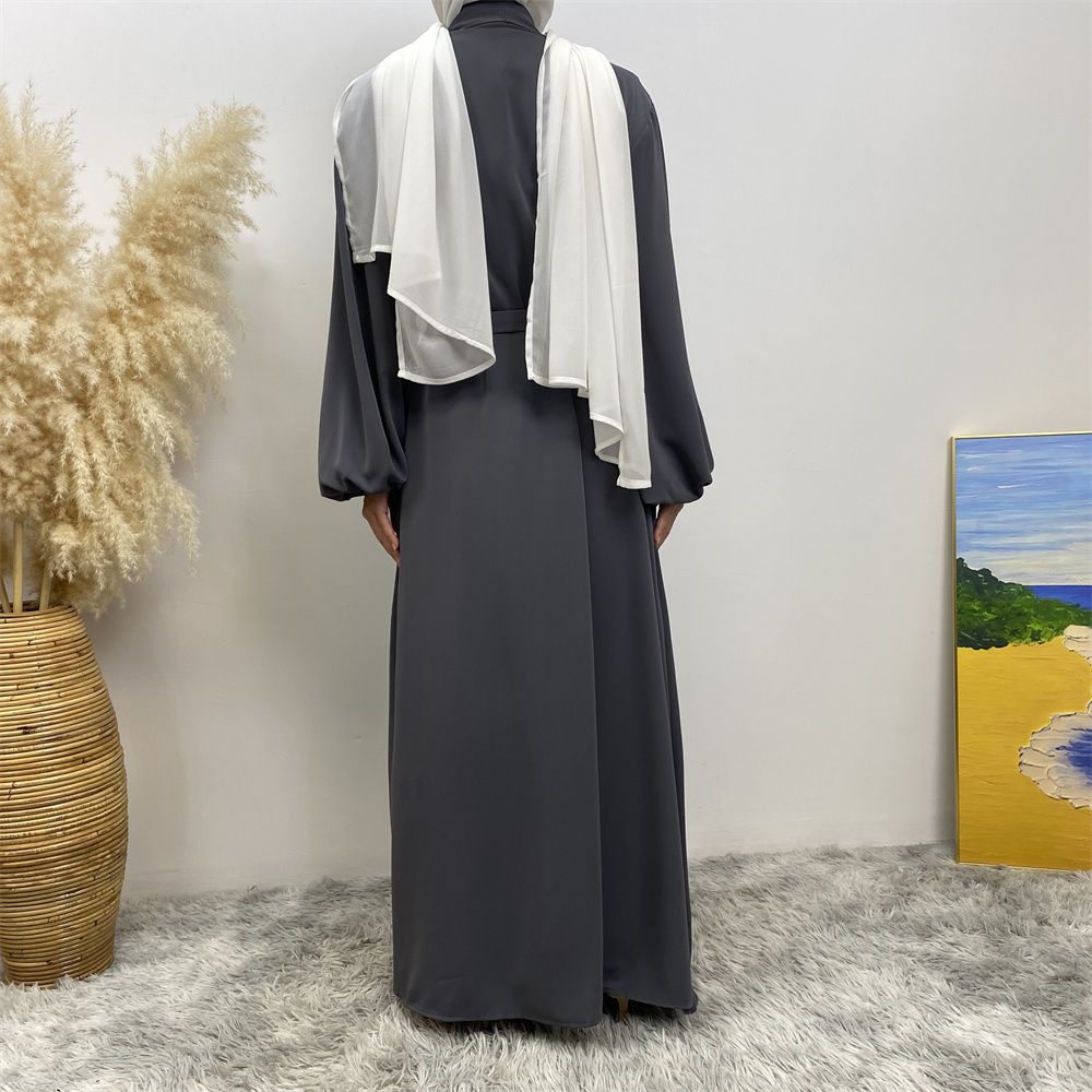 The best-selling solid-color cardigan in the Muslim Middle East Dubai robe and the popular Islamic fashion women's dress