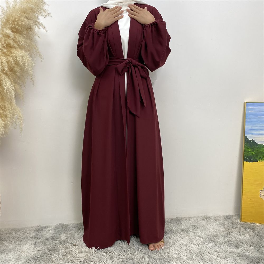The best-selling solid-color cardigan in the Muslim Middle East Dubai robe and the popular Islamic fashion women's dress