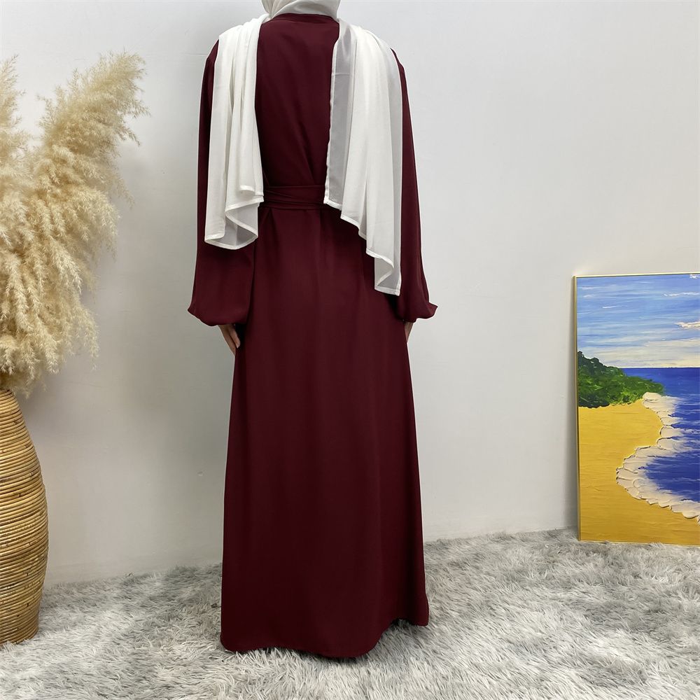 The best-selling solid-color cardigan in the Muslim Middle East Dubai robe and the popular Islamic fashion women's dress