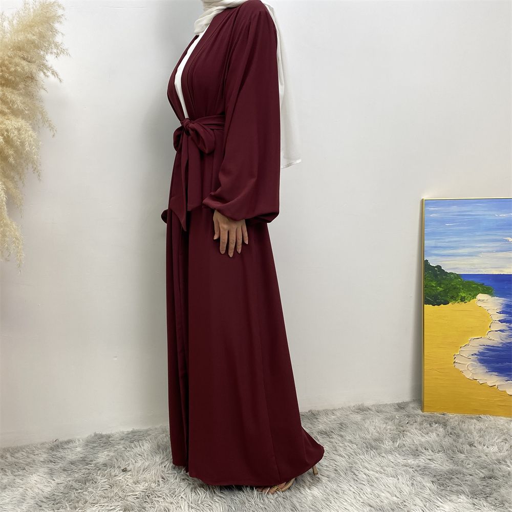The best-selling solid-color cardigan in the Muslim Middle East Dubai robe and the popular Islamic fashion women's dress