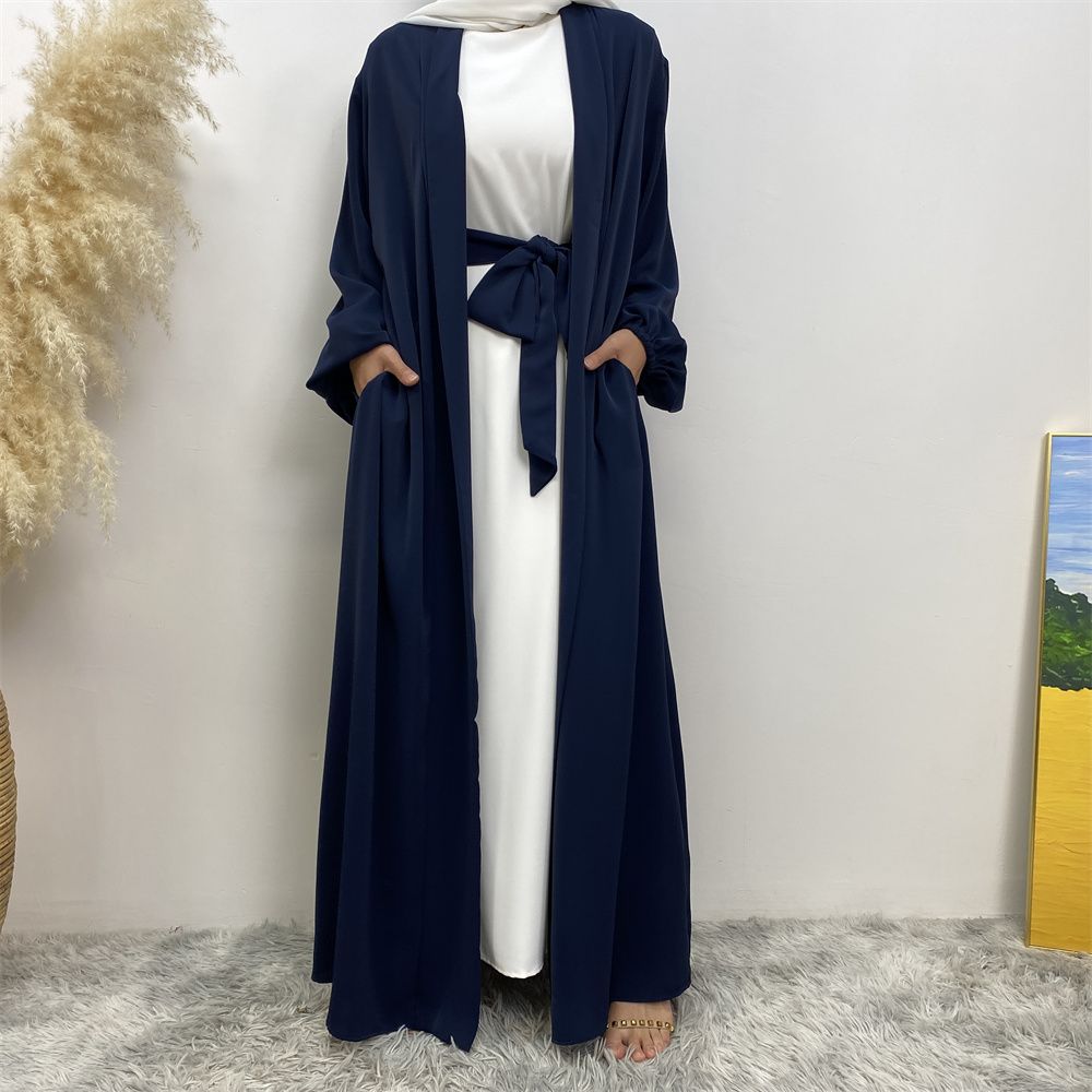 The best-selling solid-color cardigan in the Muslim Middle East Dubai robe and the popular Islamic fashion women's dress