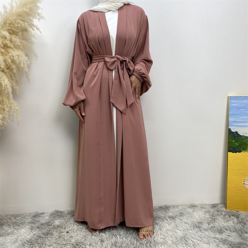 The best-selling solid-color cardigan in the Muslim Middle East Dubai robe and the popular Islamic fashion women's dress