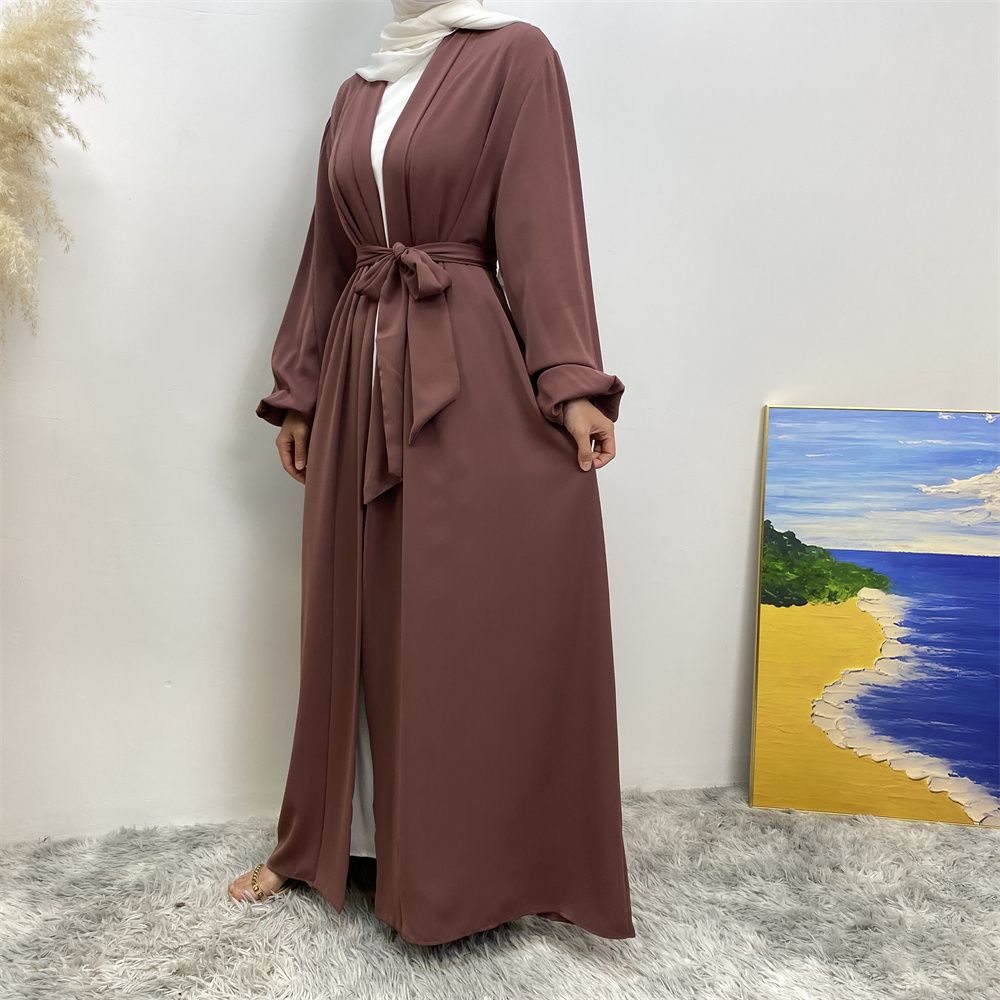 The best-selling solid-color cardigan in the Muslim Middle East Dubai robe and the popular Islamic fashion women's dress
